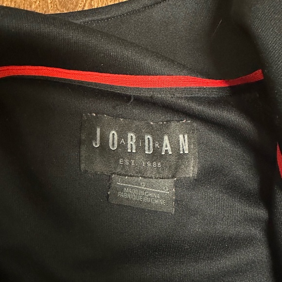Air Jordan Jacket Men's Size Large Black Jumpman Taped Tricot Full Zip - Picture 4 of 6